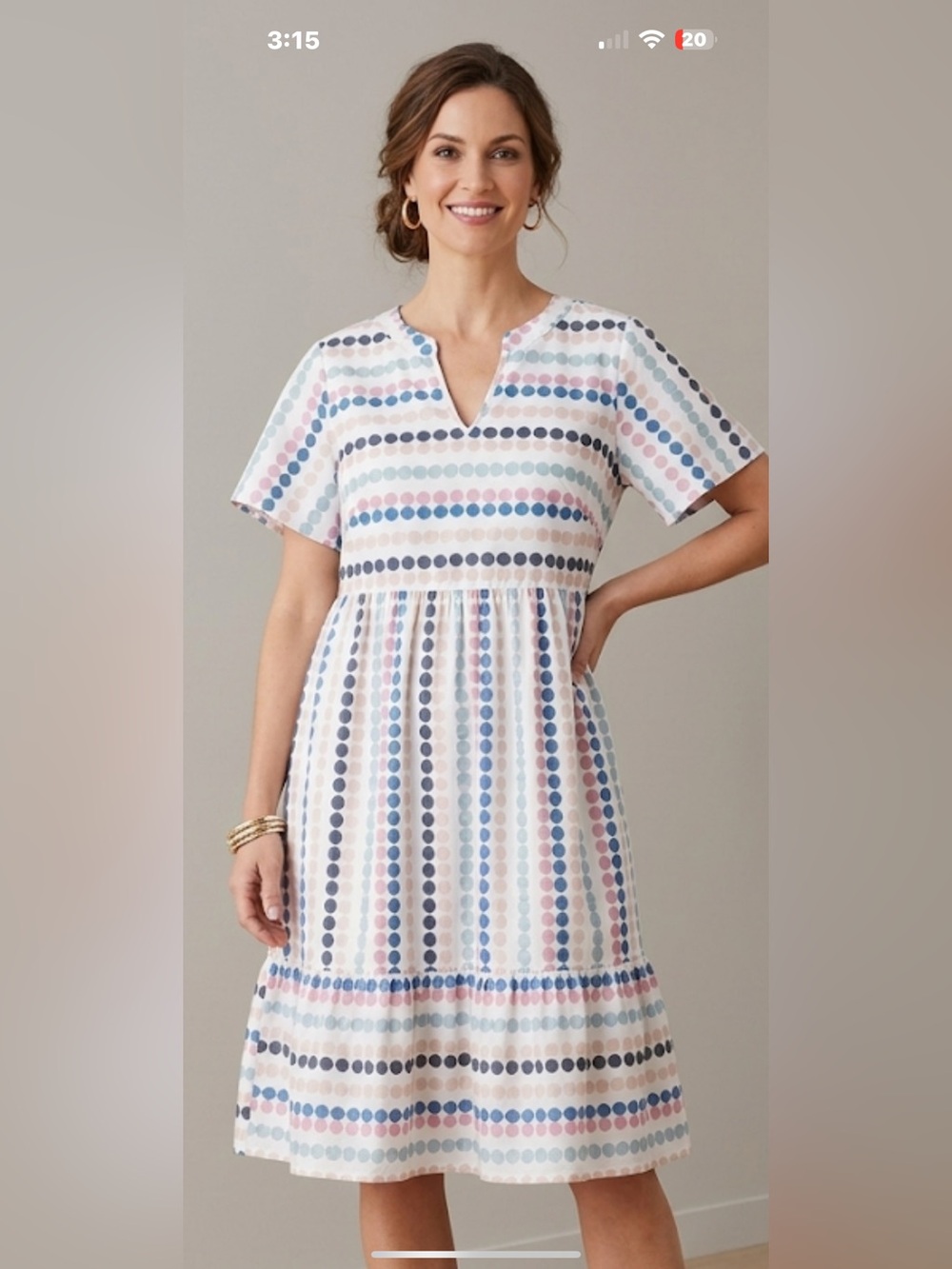 BloomChic Pastel Polka Dot lined dress in Multi Hues with side pockets NWOT